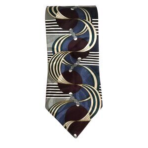 Screenplay by Martin Wong Geometric Swirl 100% Silk Neck Tie Made in USA